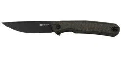 SENCUT Scitus S21042-3 Green Canvas Micarta Black Stonewashed D2, Couteau De Poche