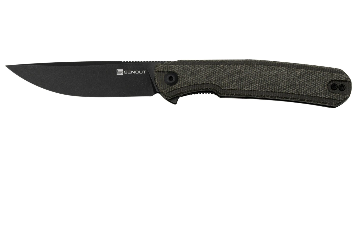 SENCUT Scitus S21042-3 Green Canvas Micarta Black Stonewashed D2, Couteau De Poche 3 SENCUT Scitus S21042-3 Green Canvas Micarta Black Stonewashed D2, Couteau De Poche