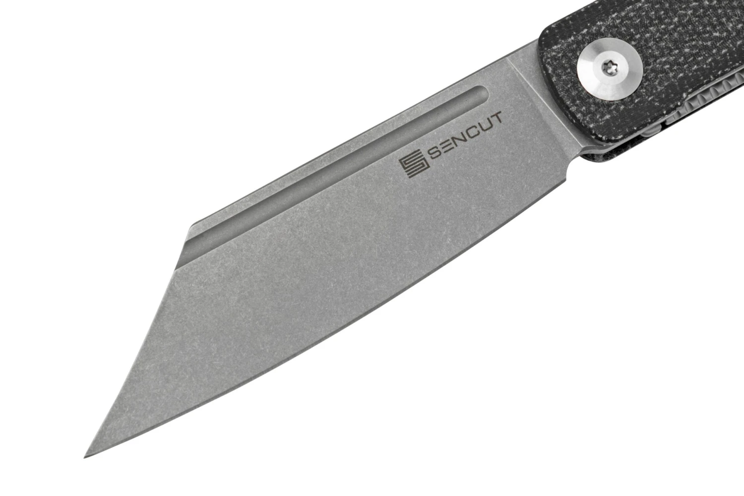 SENCUT Bronte SA08A Stonewashed, Black Micarta, Couteau De Poche 5 SENCUT Bronte SA08A Stonewashed, Black Micarta, Couteau De Poche – Image 3