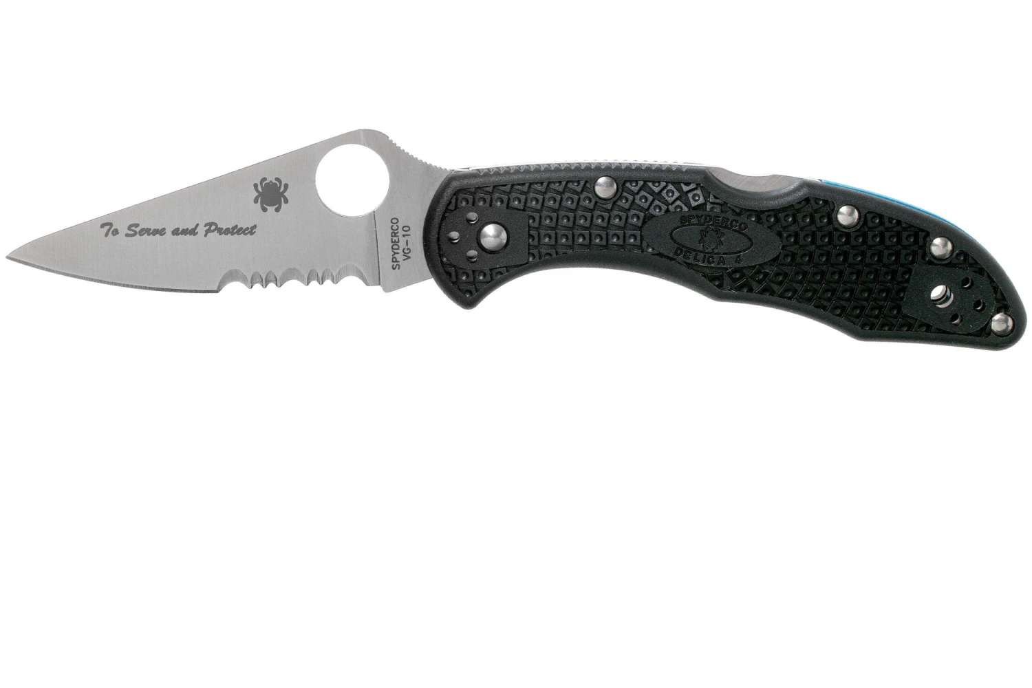 Spyderco Delica 4 Thin Blue Line C11FPSBKBL Couteau De Poche 3 Spyderco Delica 4 Thin Blue Line C11FPSBKBL Couteau De Poche