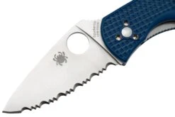 Spyderco Persistence Lightweight C136SBL Serrated S35VN Blue FRN Couteau De Poche -Spyder Couteau Magasin SPC136SBL 03 spyderco