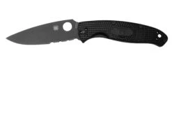 Spyderco Resilience Lightweight Black C142PSBBK FRN Couteau De Poche Partiellement Dentelé