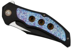 WE Knife Magnetron Black Titanium Flamed Titanium, Black Stonewashed CPM 20CV WE18058-4 Couteau De Poche -Spyder Couteau Magasin WKWE18058 4 06 weknife