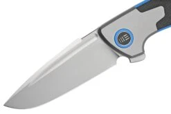 WE Knife Press Check WE20078B-2 Silver Blue Titanium Couteau De Poche -Spyder Couteau Magasin WKWE20078B 2 03 weknife