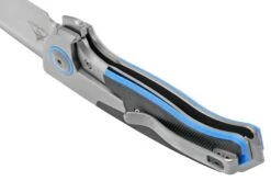 WE Knife Press Check WE20078B-2 Silver Blue Titanium Couteau De Poche -Spyder Couteau Magasin WKWE20078B 2 05 weknife