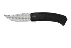 WE Knife Shuddan WE21015-DS1, Black Titanium, Hakkapella Damasteel Couteau De Poche