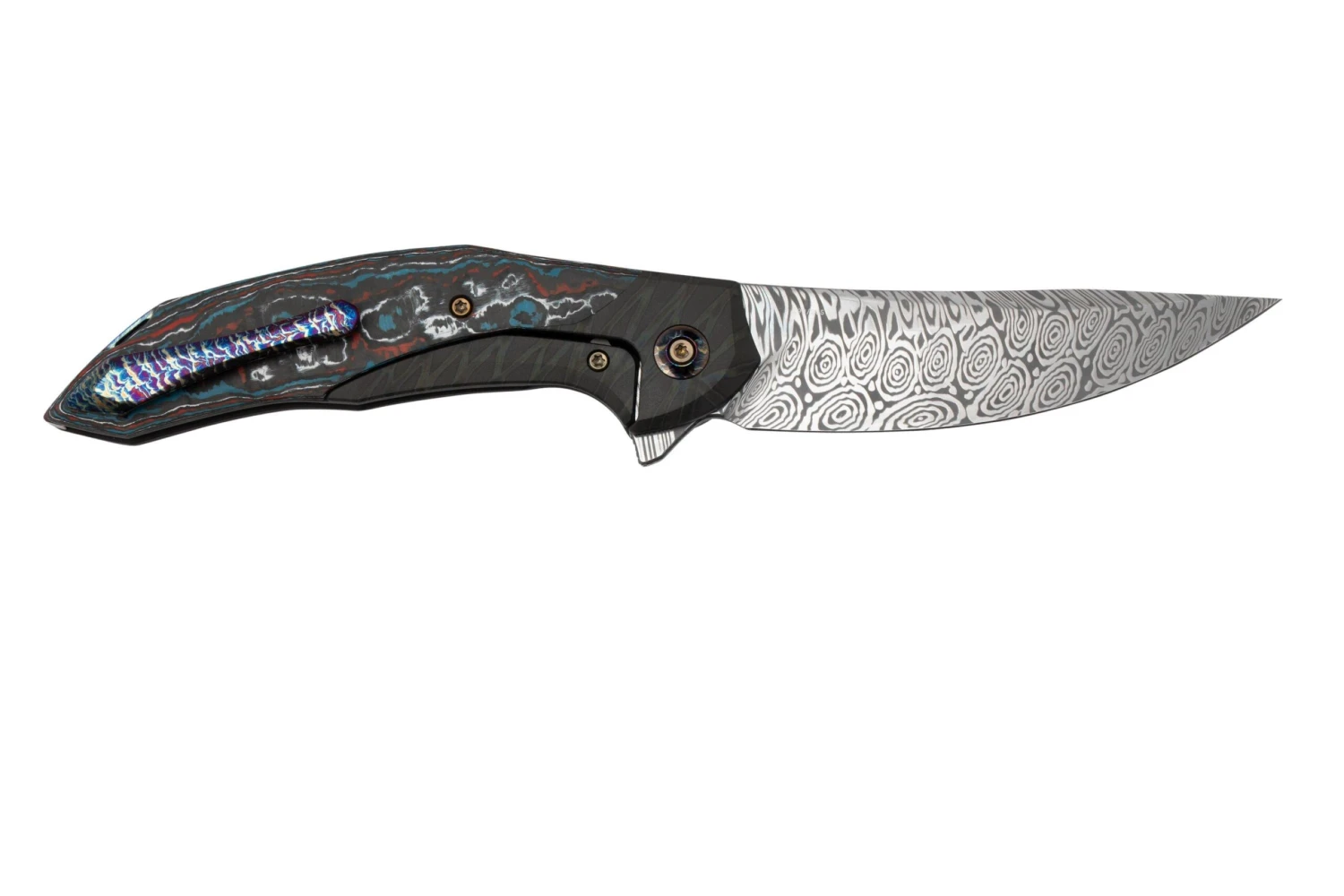 WE Knife Merata, WE22008B-DS1 Limited Edition, Gray Titanium, Heimskringla Damasteel, Couteau De Poche 4 WE Knife Merata, WE22008B-DS1 Limited Edition, Gray Titanium, Heimskringla Damasteel, Couteau De Poche â Image 2