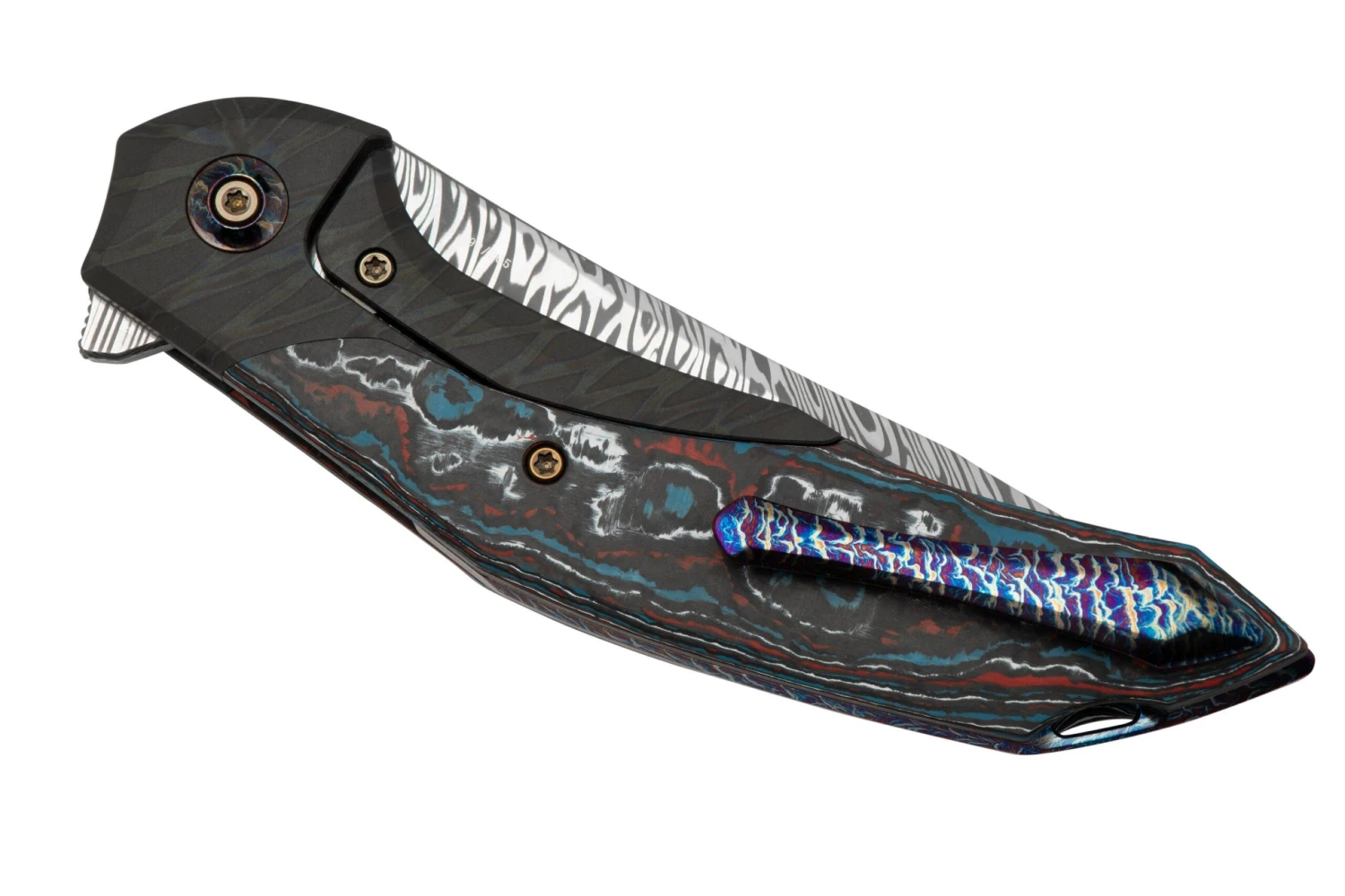 WE Knife Merata, WE22008B-DS1 Limited Edition, Gray Titanium, Heimskringla Damasteel, Couteau De Poche 9 WE Knife Merata, WE22008B-DS1 Limited Edition, Gray Titanium, Heimskringla Damasteel, Couteau De Poche â Image 7