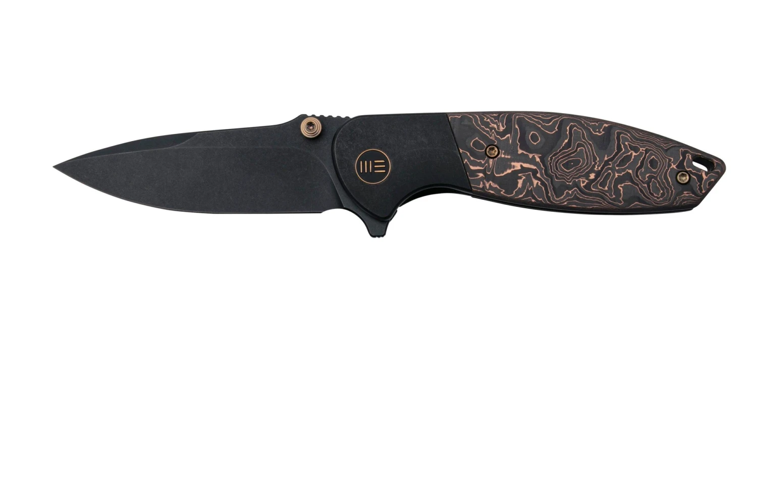 WE Knife Nitro Mini WE22015-2, Black Titanium, Copperfoil Carbonfiber Inlay, CPM 20CV Couteau De Poche 3 WE Knife Nitro Mini WE22015-2, Black Titanium, Copperfoil Carbonfiber Inlay, CPM 20CV Couteau De Poche