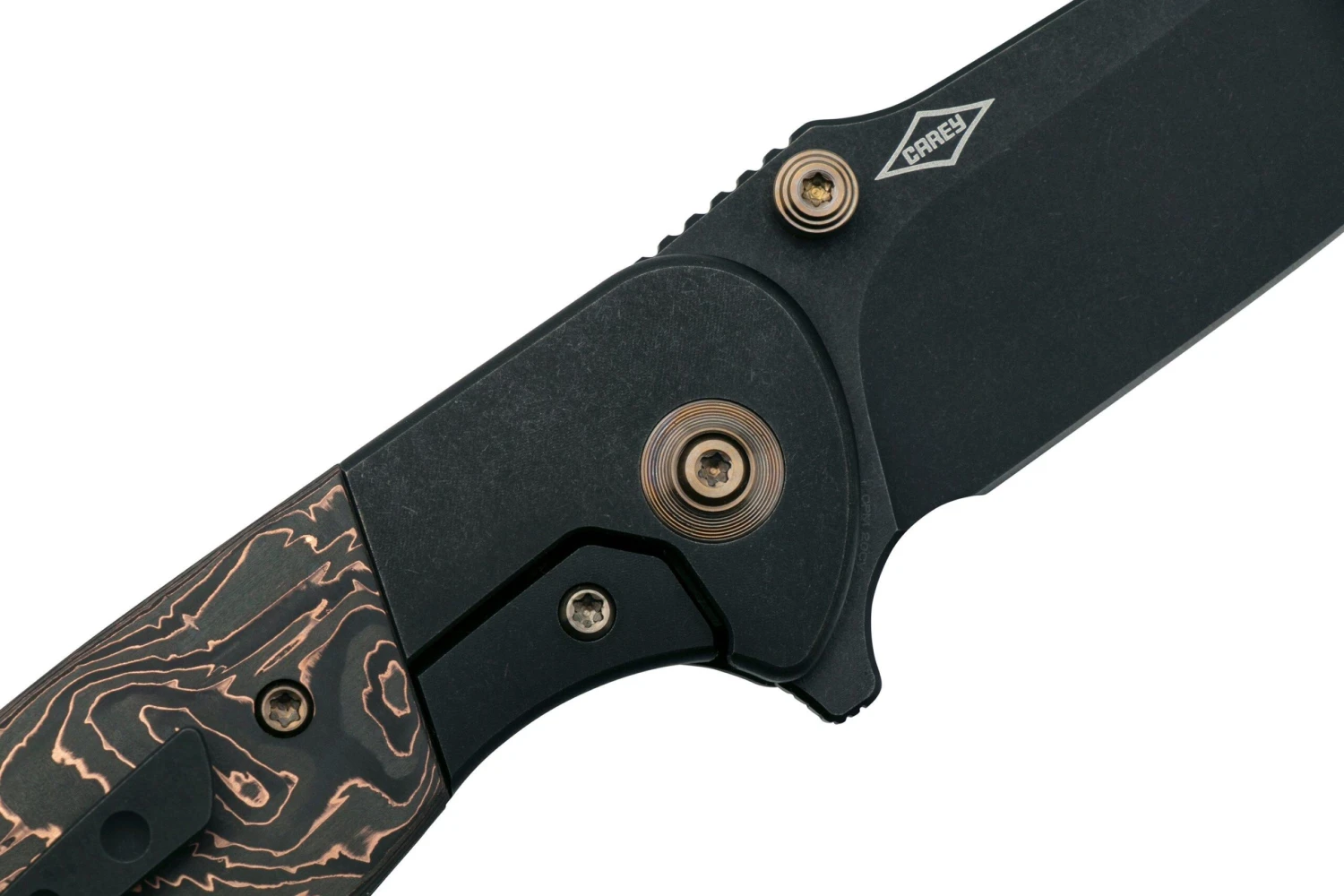 WE Knife Nitro Mini WE22015-2, Black Titanium, Copperfoil Carbonfiber Inlay, CPM 20CV Couteau De Poche 7 WE Knife Nitro Mini WE22015-2, Black Titanium, Copperfoil Carbonfiber Inlay, CPM 20CV Couteau De Poche – Image 5